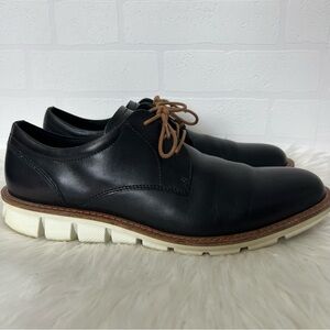 Ecco Men’s Jeramy Hybrid Lace Up Classic Leather Oxfords Black Shoes Size 10